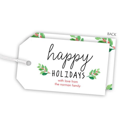 Holly Sprigs Hanging Gift Tags